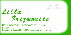 lilla krizmanits business card